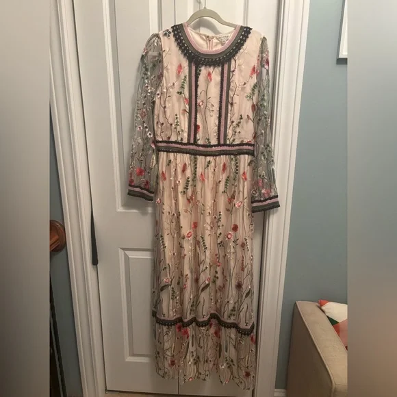 Miss Selfridge Multicolor Floral Long Sleeve Dress - Picture 3 of 5